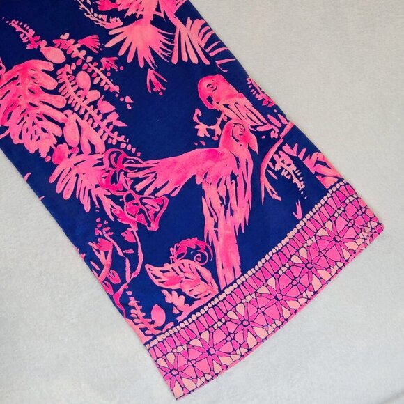 Lilly Pulitzer ✦ Seaside Beach Pants ✦ Pink Navy Blue Tropical Print Rayon S - Picture 7 of 14